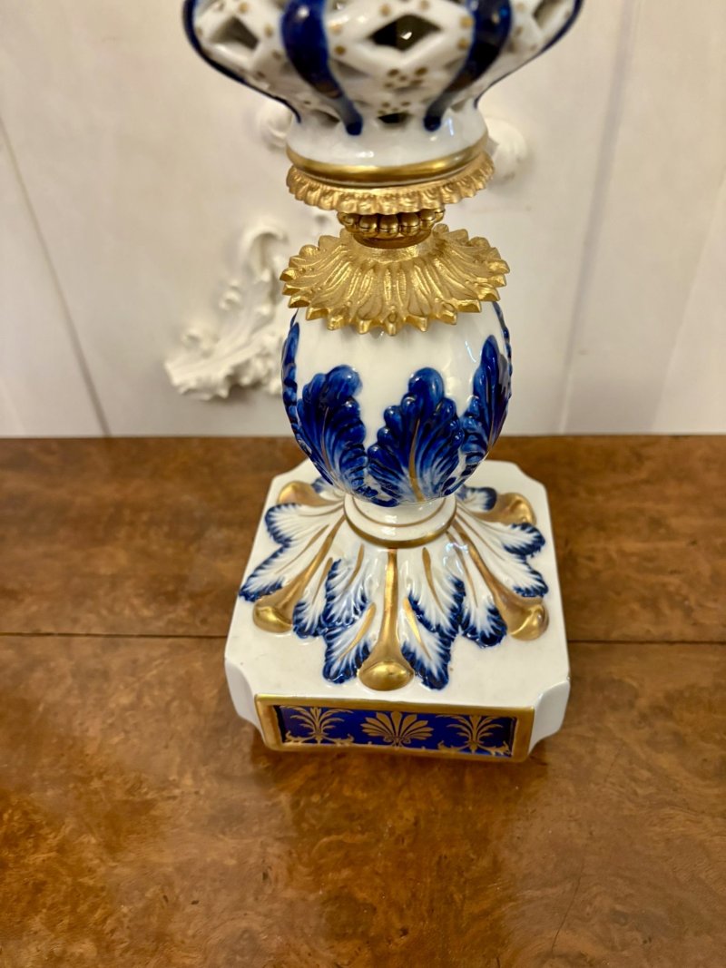 Outstanding Quality Large Antique Victorian French Porcelain and Gilded Metal Clock Set - Image 8